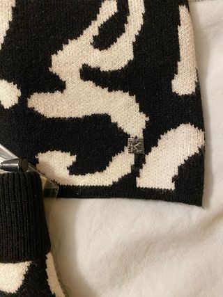 conjunto de lana , falda y jersey en cebra