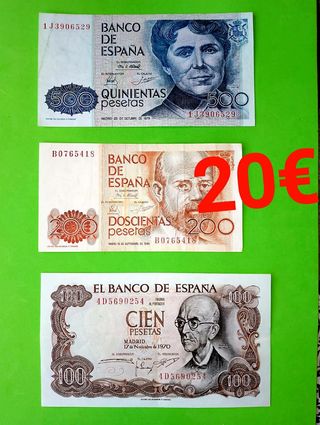Billetes antiguos en oferta.