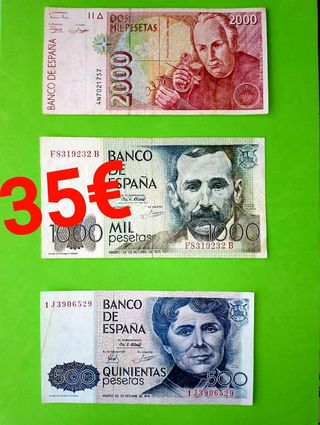 Billetes antiguos en oferta.
