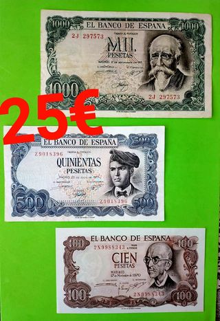 Billetes antiguos en oferta.