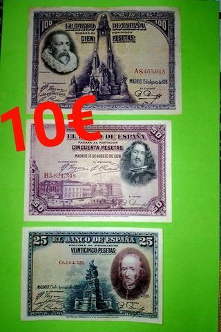 Billetes antiguos en oferta.