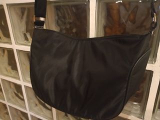 Bolso bandolera mujer nylon negro