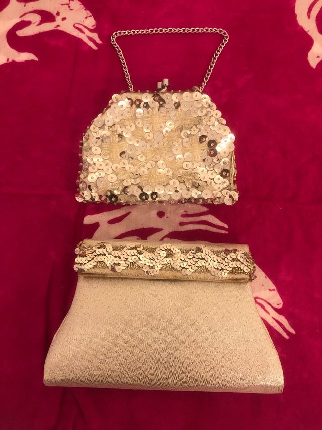 2 pochette con lustrini