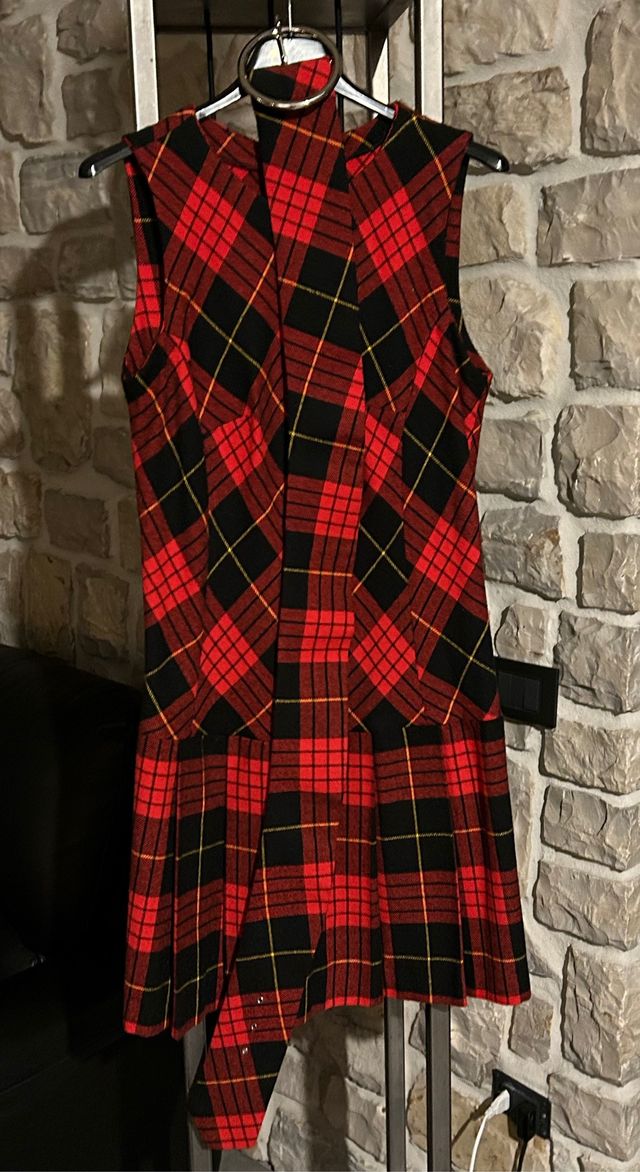 Vestito tartan rosso e nero
