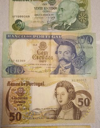 LOTE de 7 billetes PORTUGAL