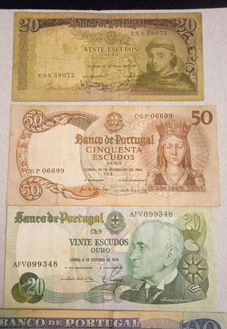 LOTE de 7 billetes PORTUGAL