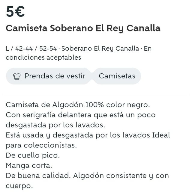 Camiseta Soberano El Rey Canalla 