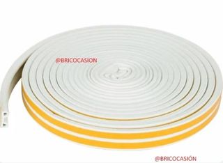 (NUEVO) 10m Burlete aislante perfil P Blanco/Marró