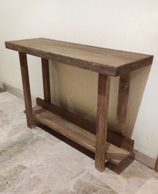 Recibidor rústico madera maciza consola