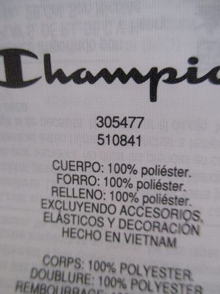 Plumifero chaleco Champion Talla (174-179 cms)