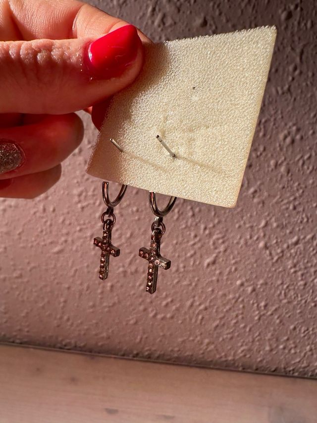Pendientes plata de cruces