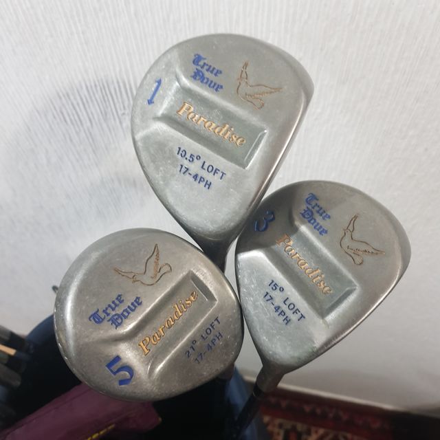 juego de golf. palos y bolsa