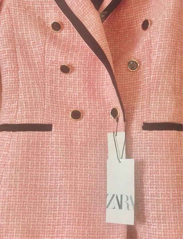 CHAQUETA TWEED ROSA