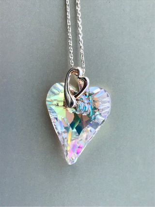 Colgante corazón Swarovski en Plata de Ley 