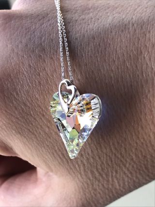 Colgante corazón Swarovski en Plata de Ley 