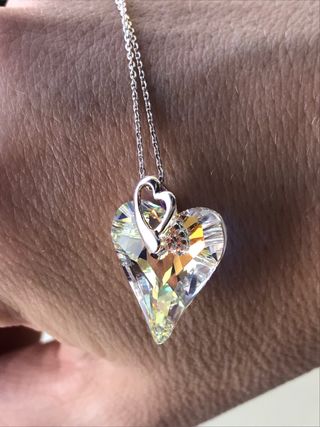 Colgante corazón Swarovski en Plata de Ley 
