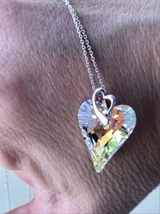 Colgante corazón Swarovski en Plata de Ley 