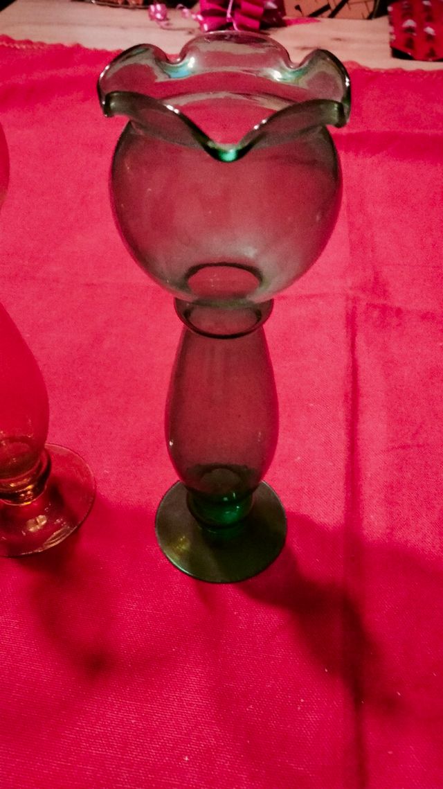 Porta candela in vetro soffiato