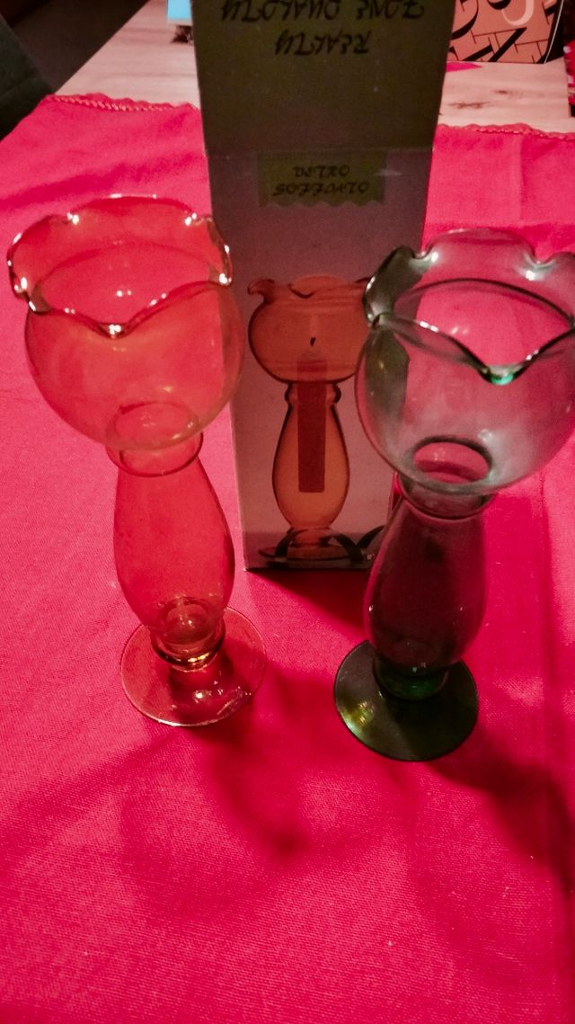 Porta candela in vetro soffiato