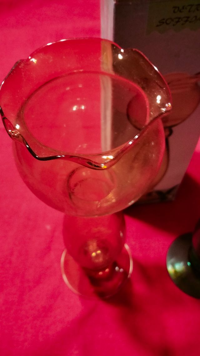 Porta candela in vetro soffiato