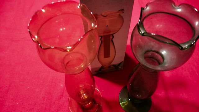 Porta candela in vetro soffiato