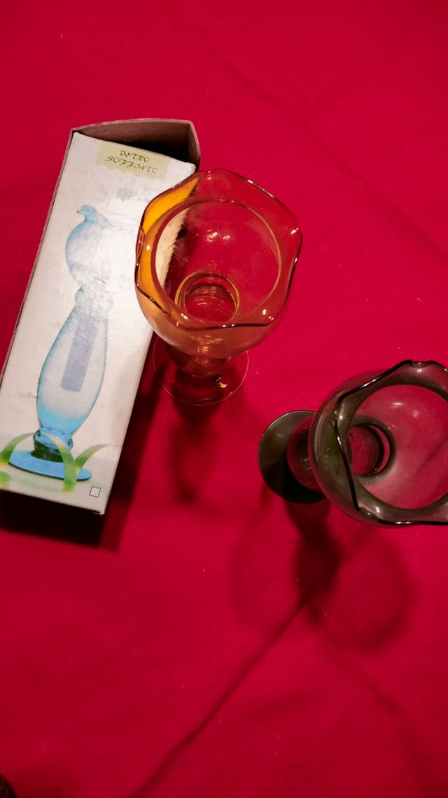 Porta candela in vetro soffiato