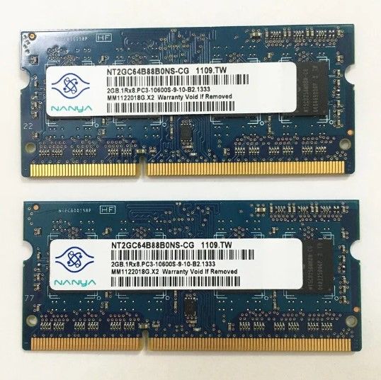 4 Gb RAM - 2X2Gb 10600 PC3 DDR3 Portatil