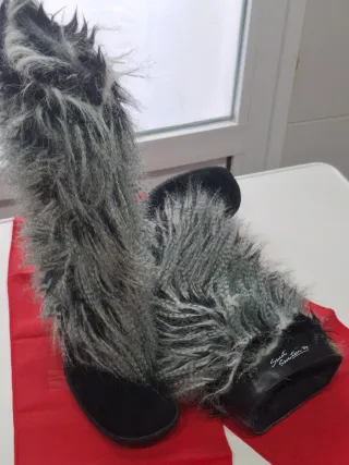 Botas piel gamusa negra Swiet Sewenteen 37 taco 5