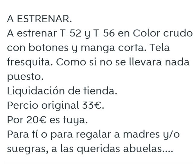 Camisola bata mujer ESTRENAR