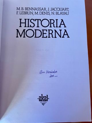 Historia Moderna. Bennassar