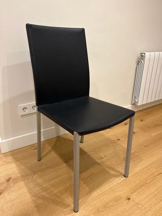 Sillas comedor piel negro