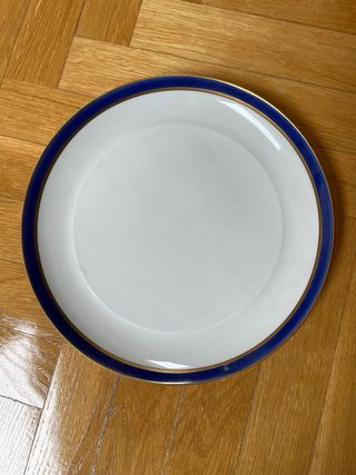 Vajilla porcelana de Bidasoa cobalto y oro