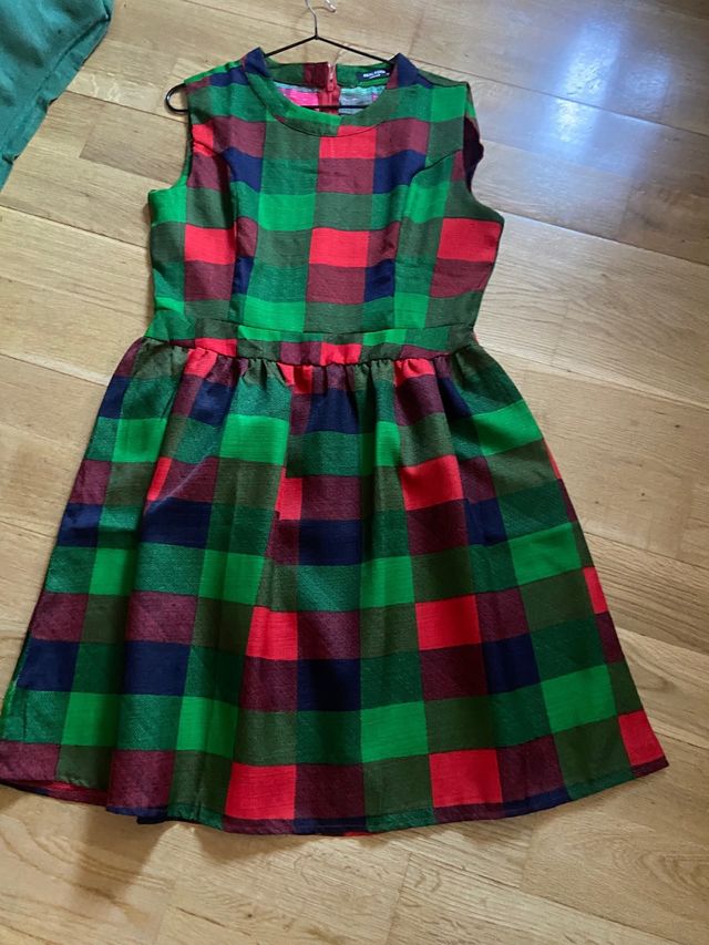 vestido cuadros LONDON diseño M 