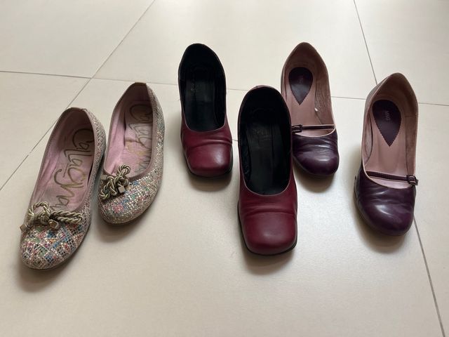 16 pares de zapatos usados varios