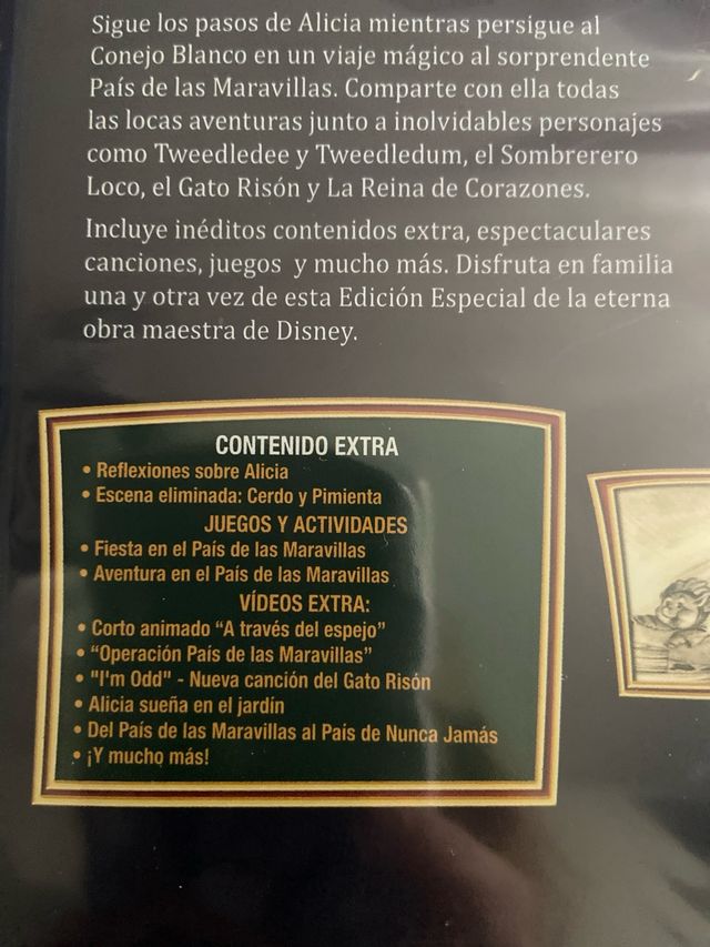 DVD Disney Alicia en el Pais de las Maravillas