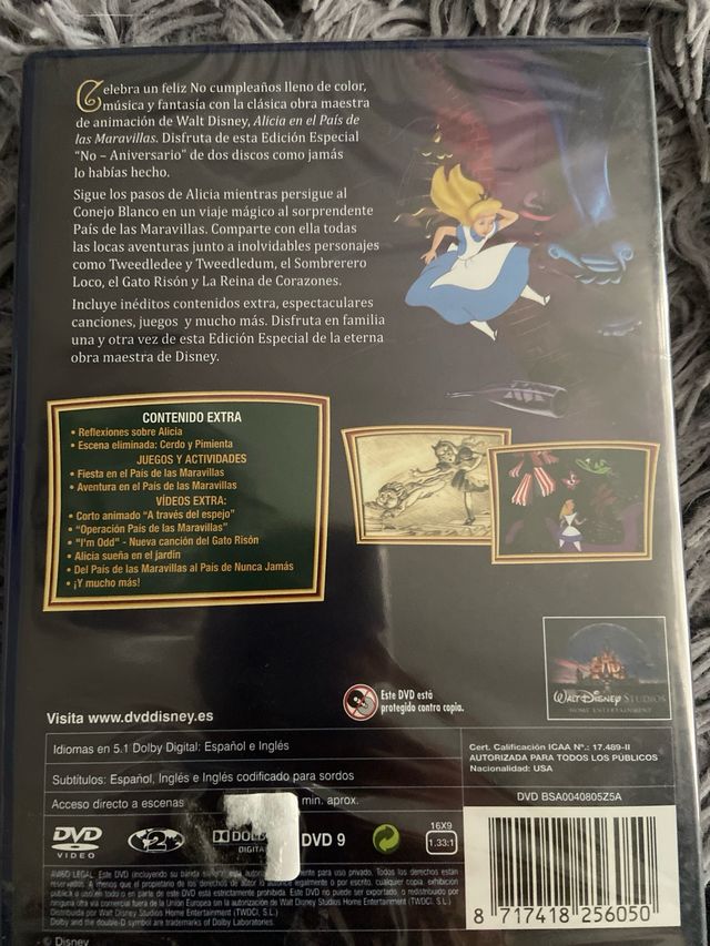 DVD Disney Alicia en el Pais de las Maravillas