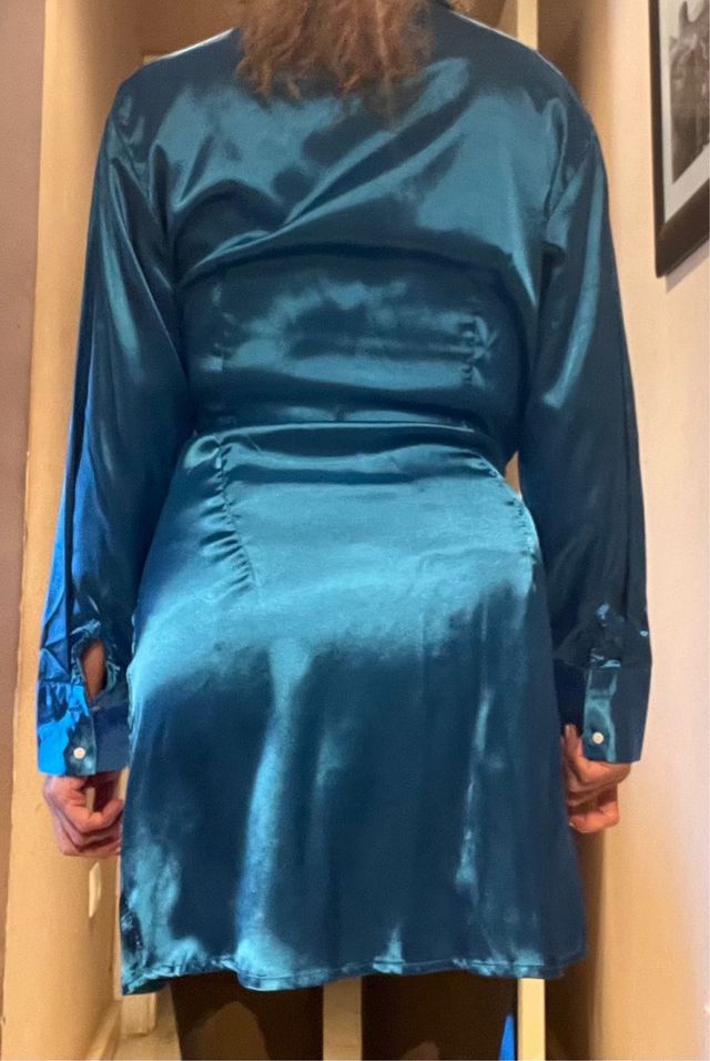 Vestido camisero acetinado tallaM