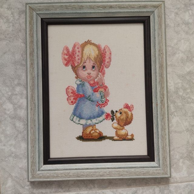 Cuadro infantil en punto de cruz