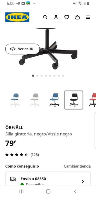 Silla oficina giratoria con ruedas