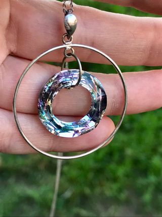Colgante Swarovski Anillo cósmico en Plata de Ley