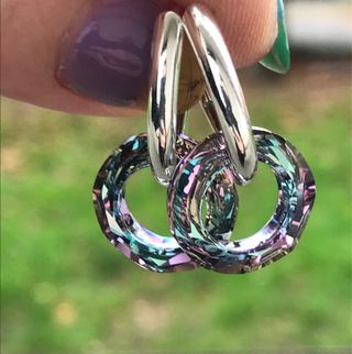 Colgante Swarovski Anillo cósmico en Plata de Ley