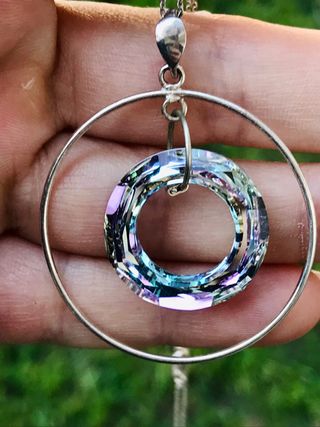 Colgante Swarovski Anillo cósmico en Plata de Ley