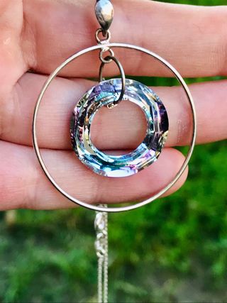 Colgante Swarovski Anillo cósmico en Plata de Ley