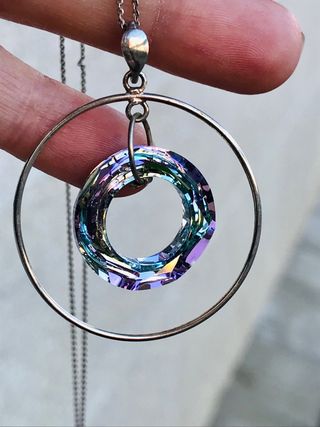 Colgante Swarovski Anillo cósmico en Plata de Ley