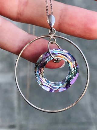 Colgante Swarovski Anillo cósmico en Plata de Ley