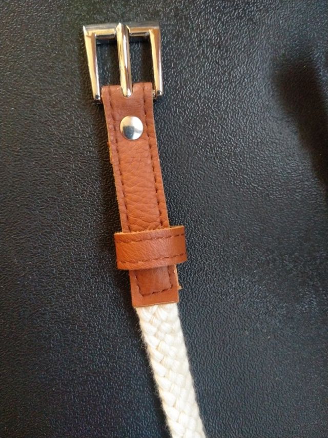Cinturón algodón y cuero