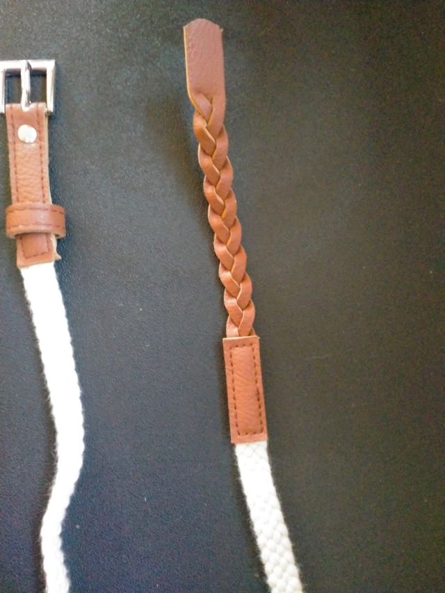 Cinturón algodón y cuero