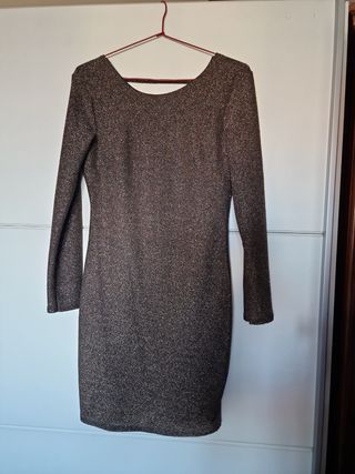 Vestido dorado fiesta navidad