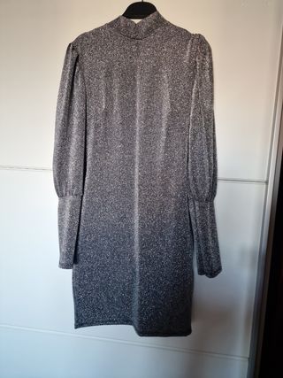 Vestido plata fiesta navidad