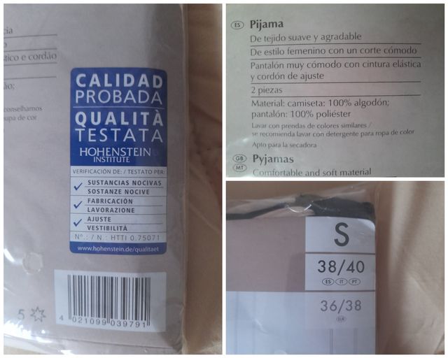 Pijama señora bicolor. Talla 38